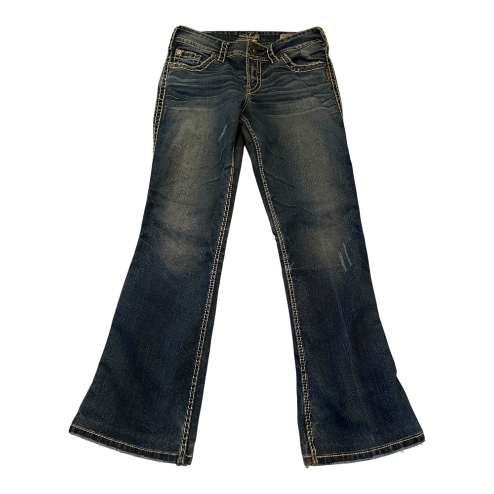 Silver Jeans Suki Surplus Bootcut Dark Wash Denim Jeans Size 30x29 Faded thighs
